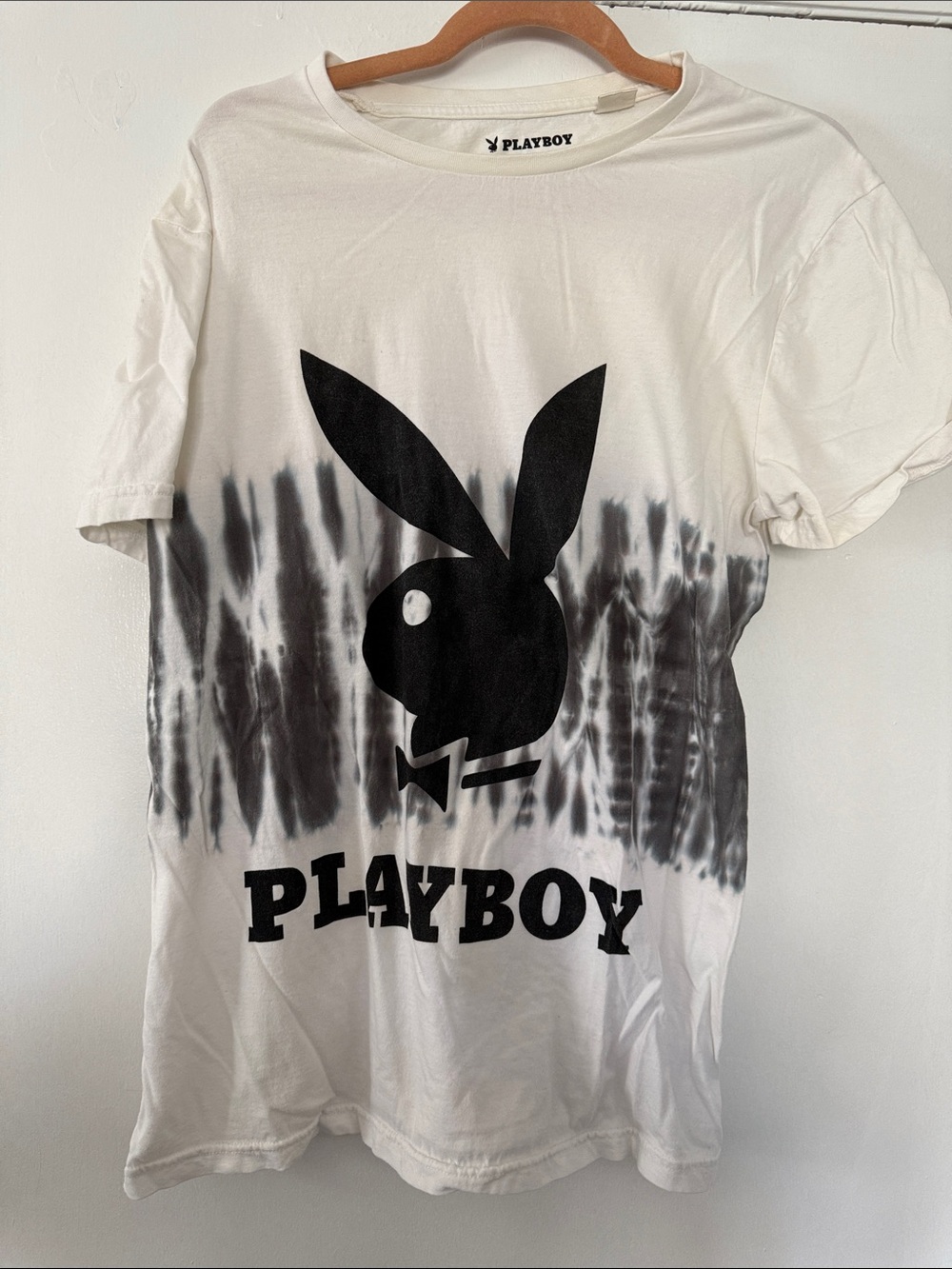 Eleven Paris White & Black Tie-Dye Logo Tee